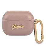 Guess GUAPSASMP AirPods Pro cover różowy/pink Saffiano Script Metal