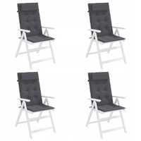 Poduszki na krzesła z wysokim oparciem 4szt 120x50x3cm  antracytowe