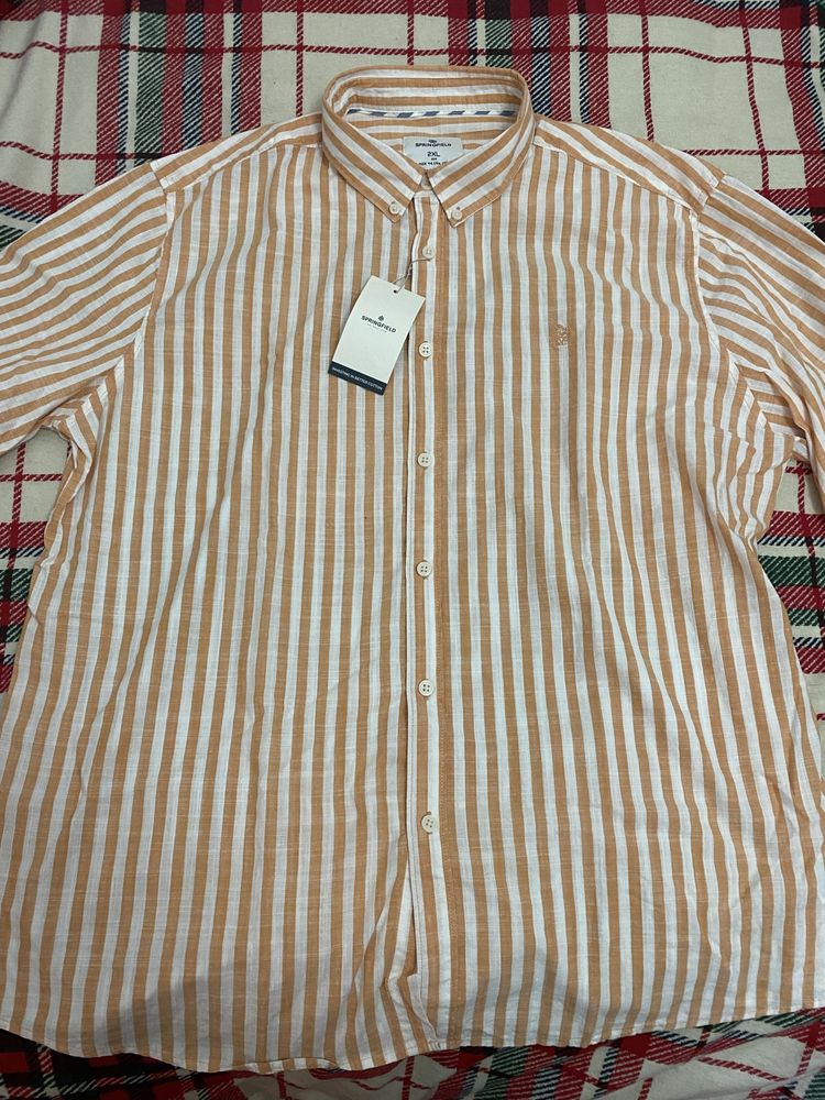 Camisa homem springfield - riscas laranja