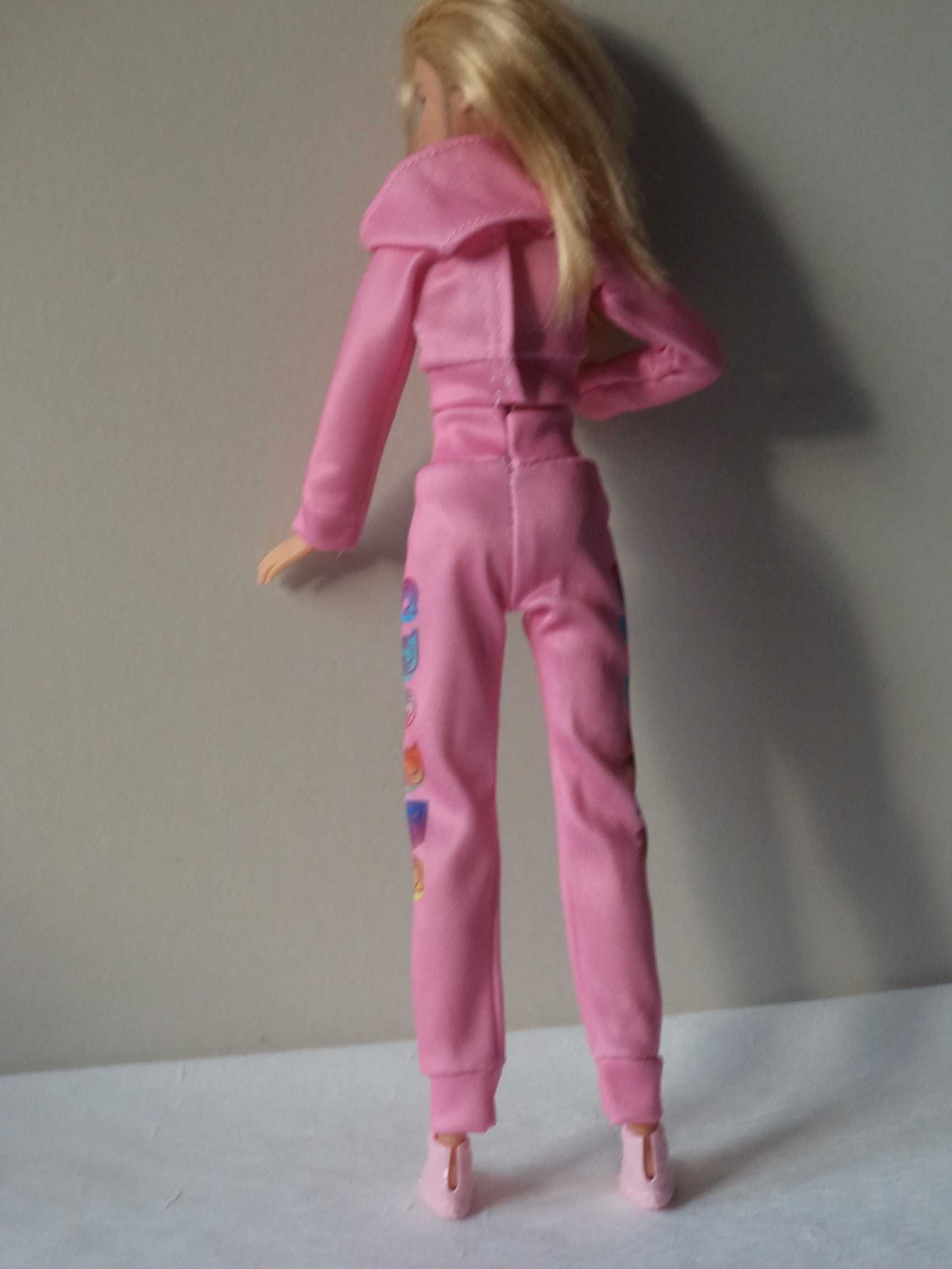 Ubranka dla lalki Barbie - Różowy zestaw dresowy, buty, okulary !!!