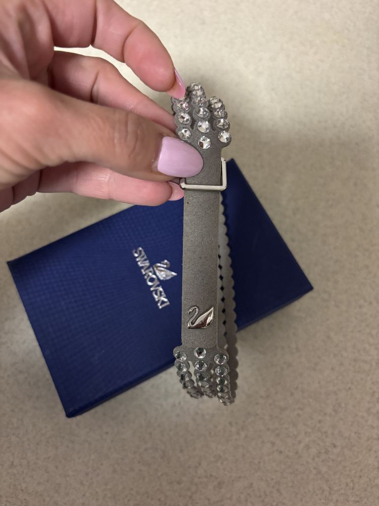 Bransoletka Swarovski Power Collection skora zamsz krysztaly choker