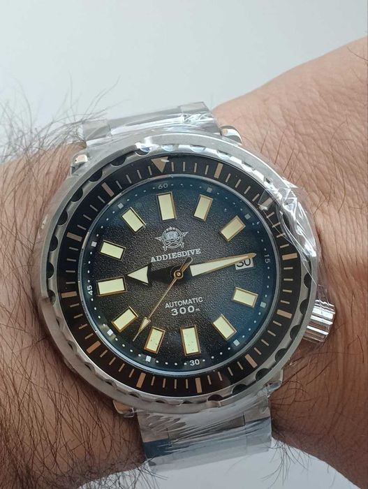 Годинник наручний/часы addiesdive 44мм тунець seiko NH35 WR300m дайвер