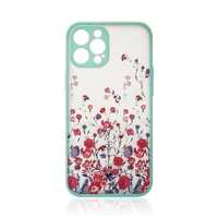 Etui Design Case do Samsung Galaxy A12 5G - Kwiaty Jasnoniebieski