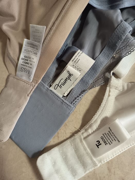 Stanik biustonosz 85 E zestaw 3 sztuki Triumph i inne