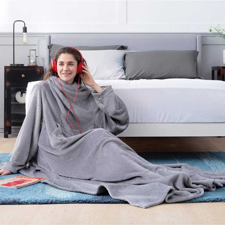 Manta Polar Com Mangas e Bolso / Quente e Confortável /  170 x 200cm