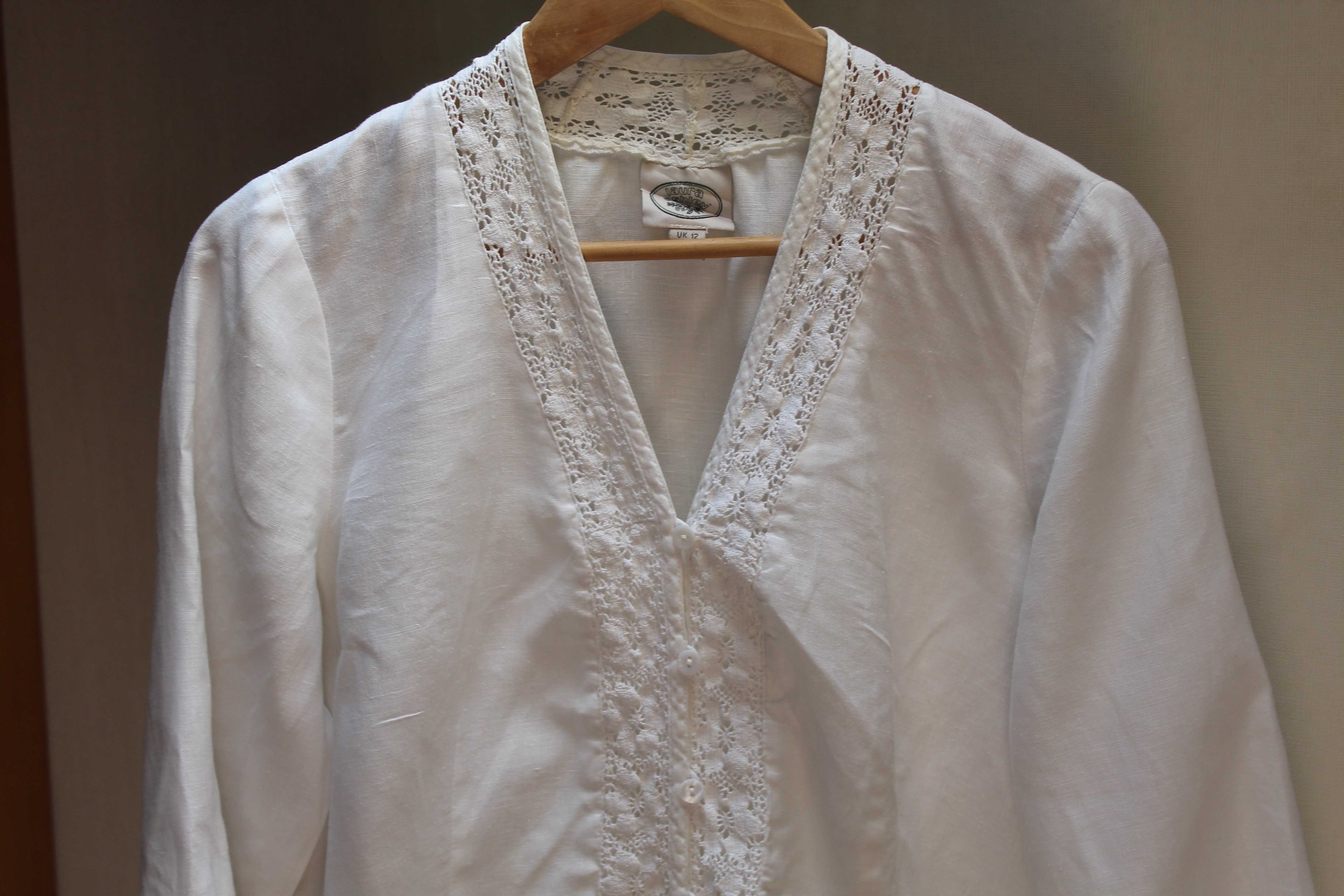 Блуза, рубашка, лен, Laura Ashley, р 12, 46-48, скидка