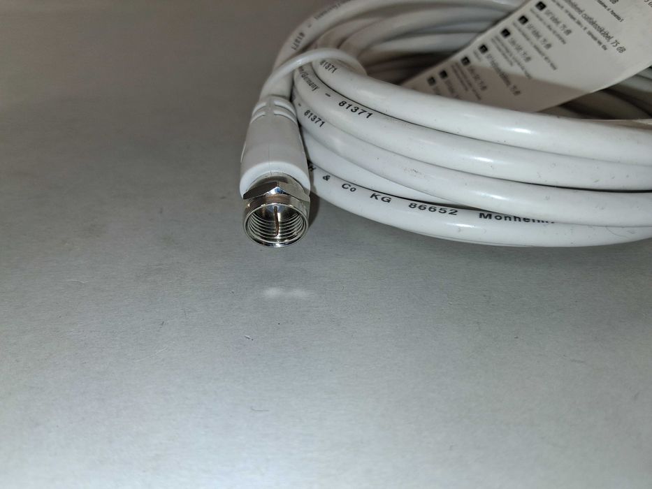 N166 Kabel Antenowy SAT Hama F-F 75 dB Biały Wysokiej Jakości 3 m