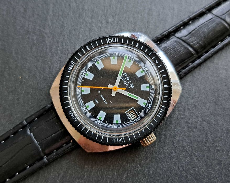 PRIM SPORT II Generacja Czechosłowacki zegarek vintage retro nurek
