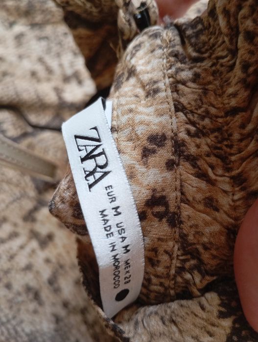 ZARA M oversizowa luźna krótka sukienka wzór panterka skóra węża