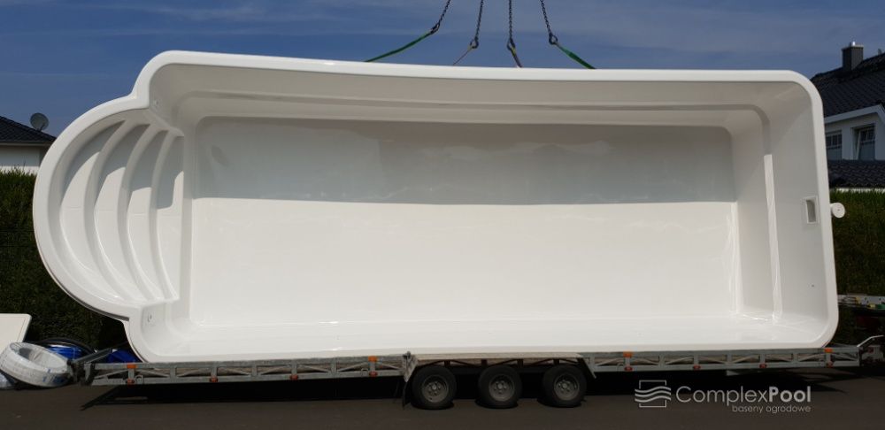 Basen ogrodowy wkopywany poliestrowy 9,4 x 3,3 x 1,55 z filtracją