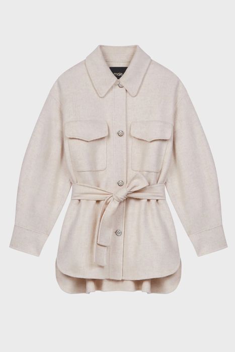 Пальто рубашка Maje шерсть