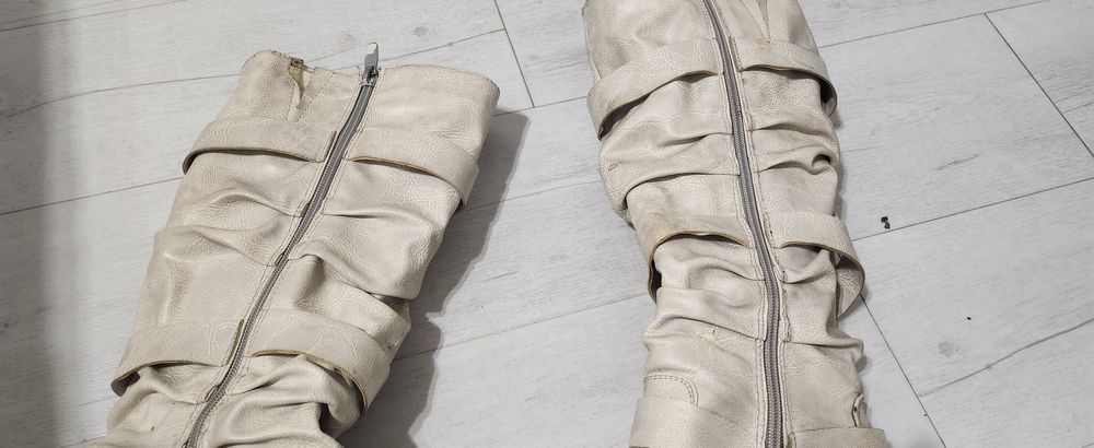 Biale kozaki 37 wysoke