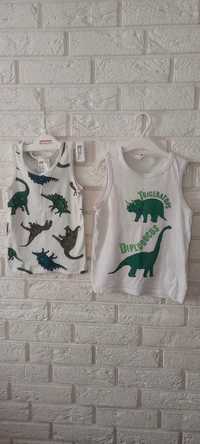 H&M 2 koszulki dla chłopca dinozaury r.110/116