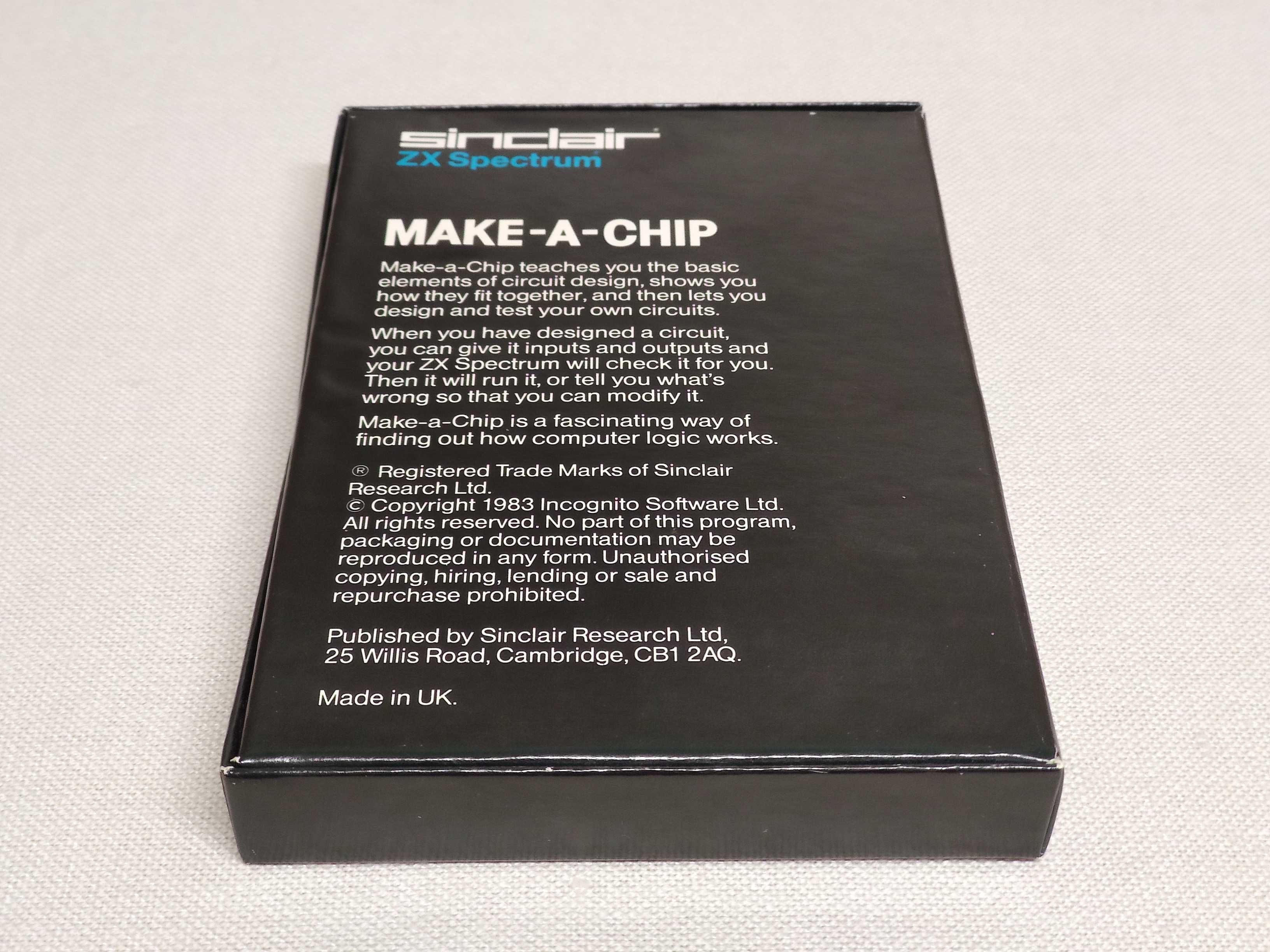 Program Make-a-Chip dla ZX Spectrum Sinclair Box Retro