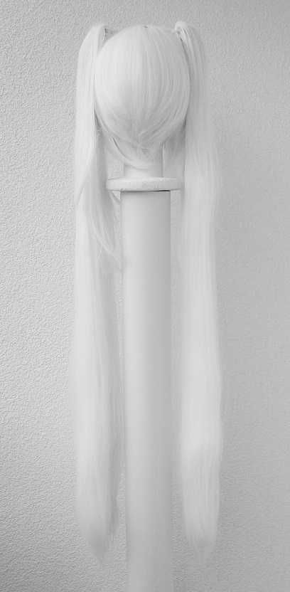 Biała długa peruka z kitkami Hatsune Miku Vocaloid cosplay Frieren