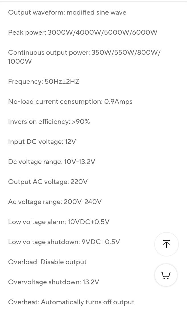 Інвертор 300 W 12 v для холодильника та інших побутових приладів
