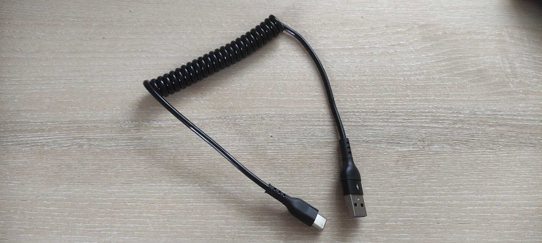 Кабель USB Type - C кабель , спиральний, 66W/5A