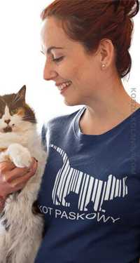 Kot paskowy dla miłośniczki kotów koszulka damska 5 rozmiarów