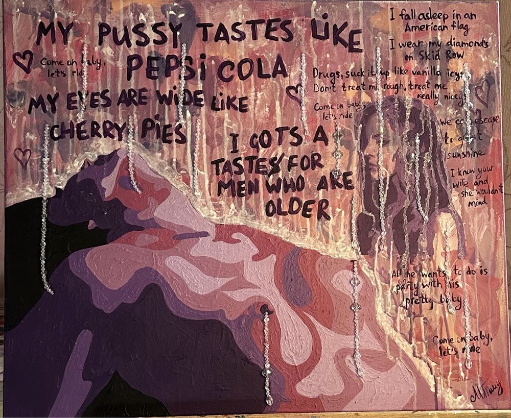 Картина акрилом «My pussy tastes like Pepsi cola”