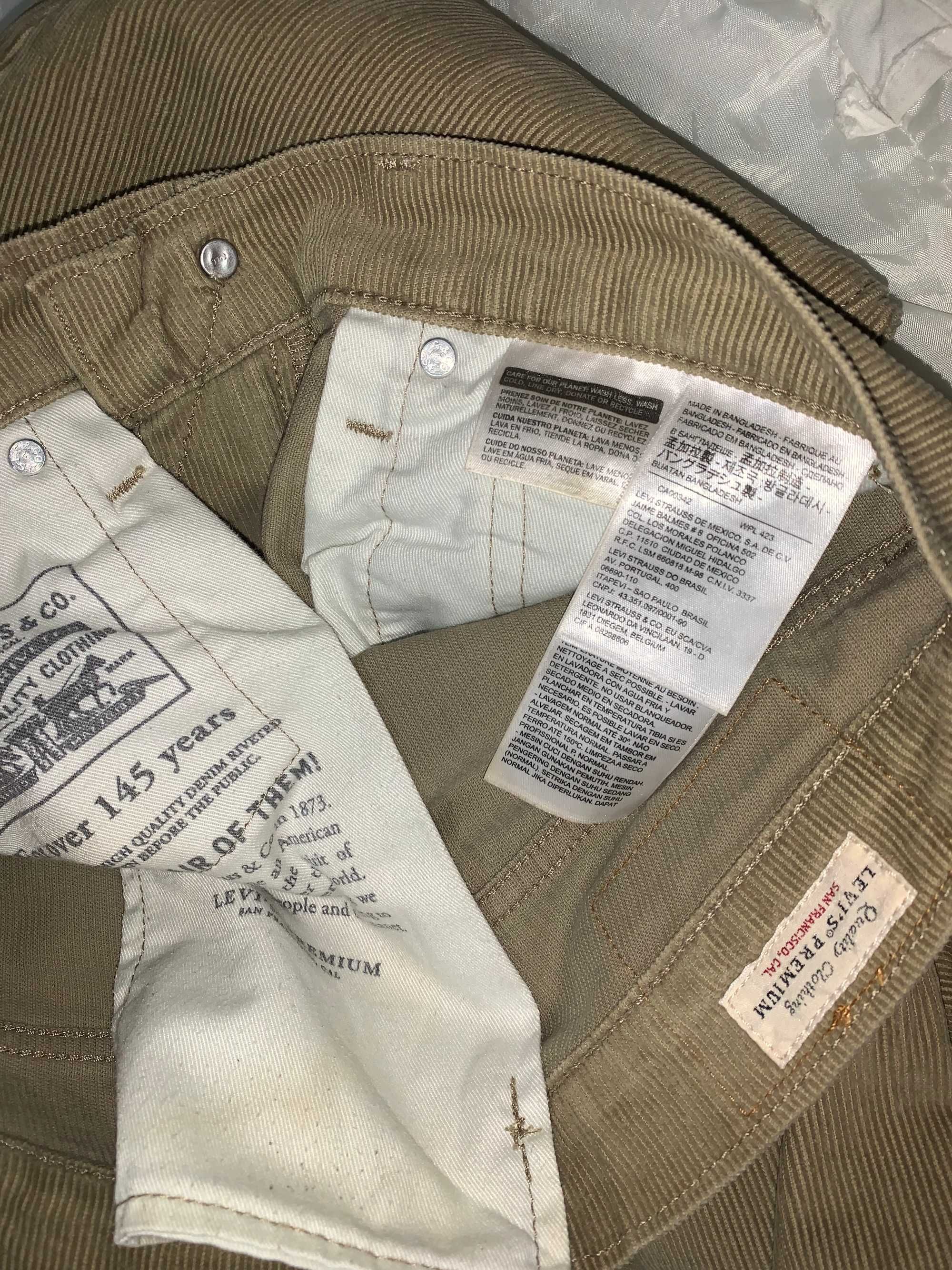 Вельветові джинси LEVIS 511  San Francisko premium W30L30