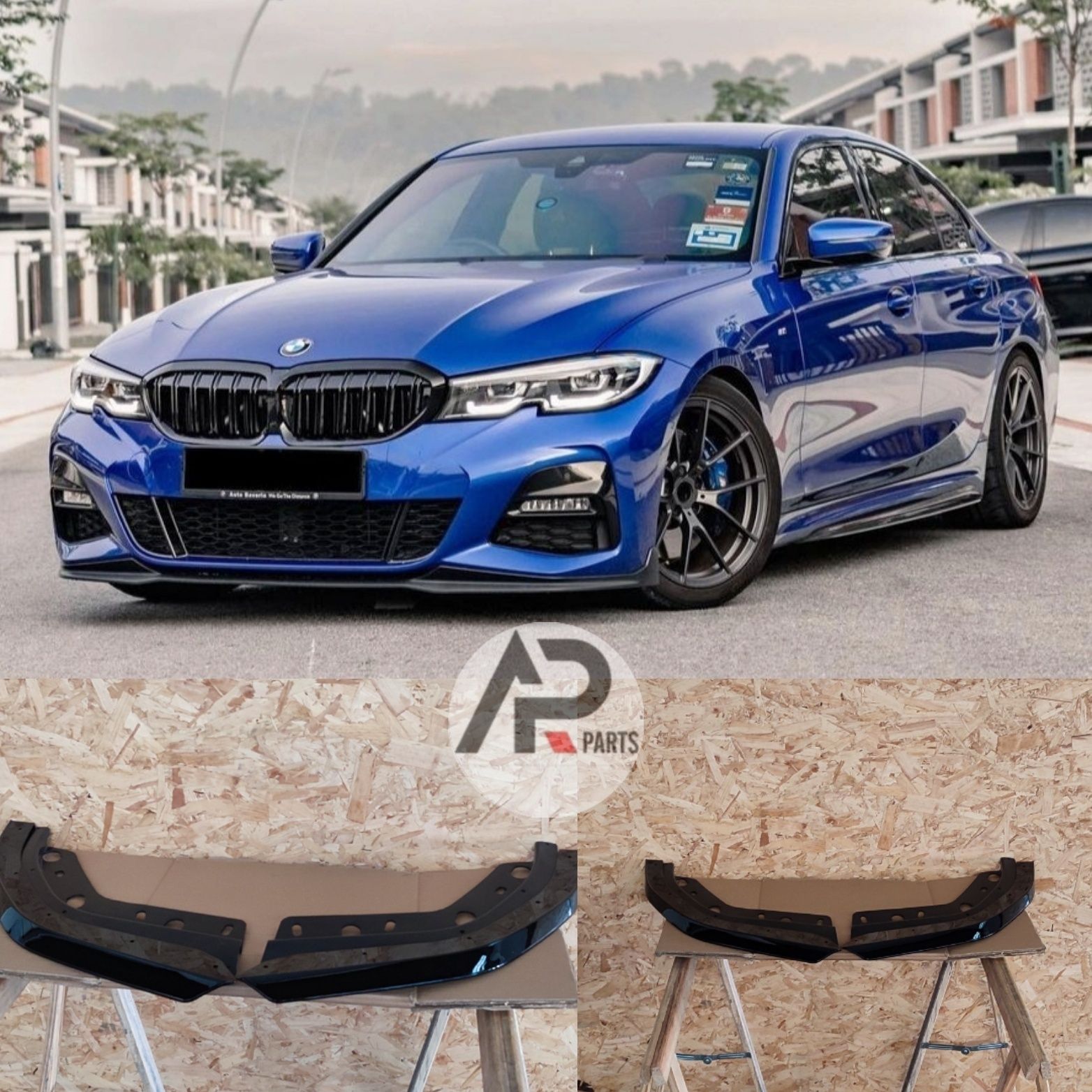 BMW G20 G21 Lip Aba Mperformance Frontal Preto brilhante