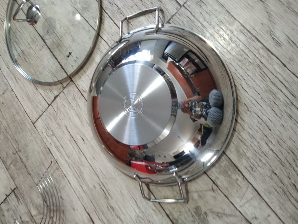 Patelnia WOK ze stali nierdzewnej FISSLER