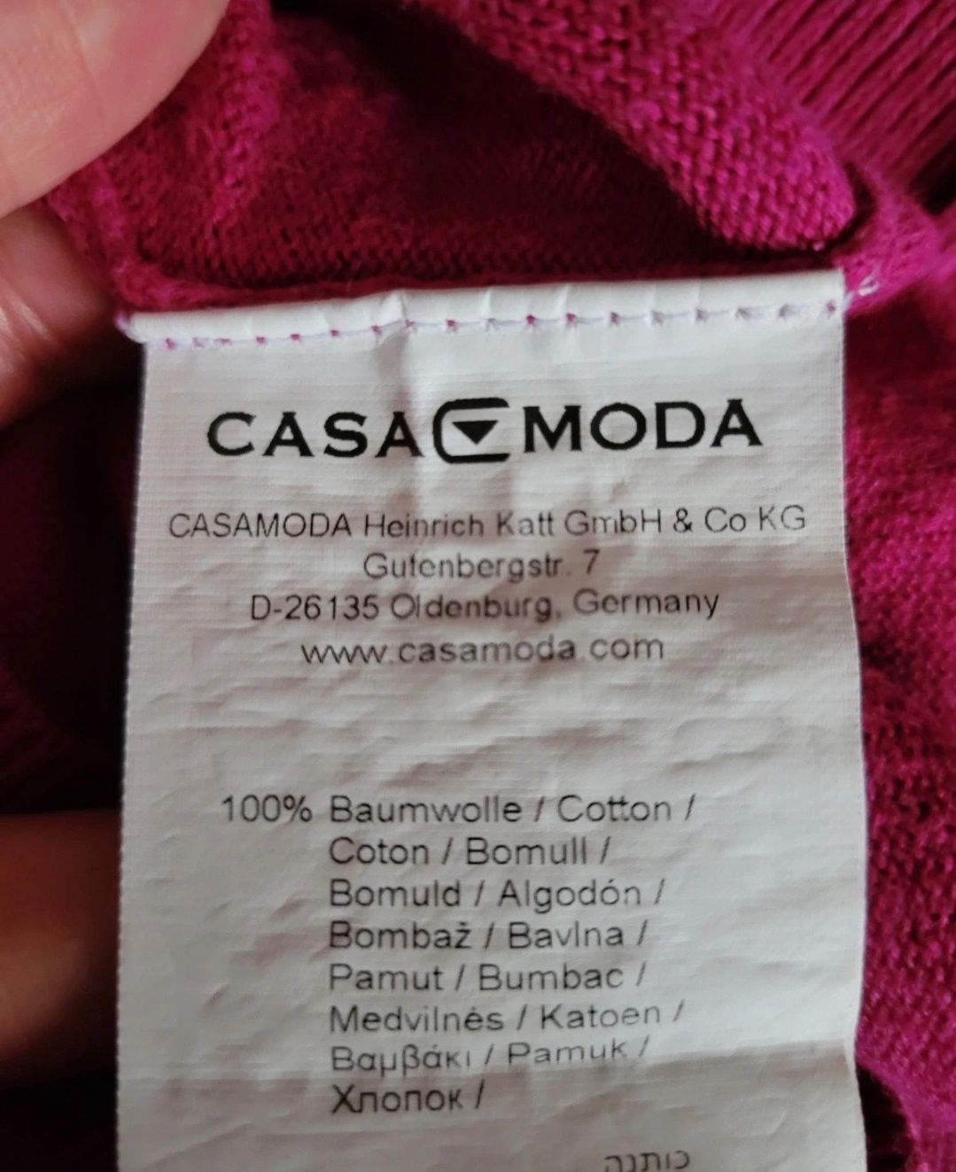 Ciemnoróżowy sweter meski super firmy Casa Moda