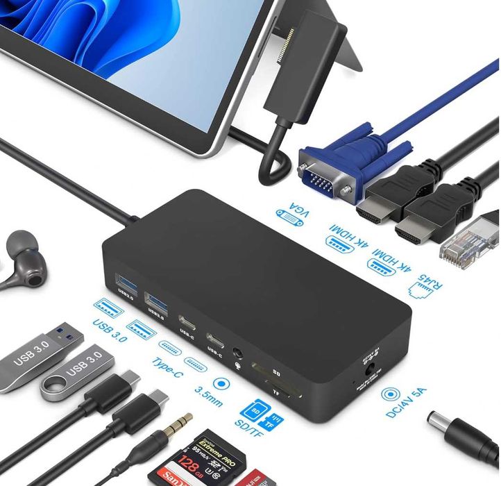 Surface Dock stacja dokująca Pro 12w1  Microsoft Surface HDMI 4K + VGA