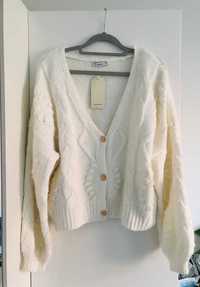 Sweter damski biały S 36 Reserved kardigan zapinany na guziki