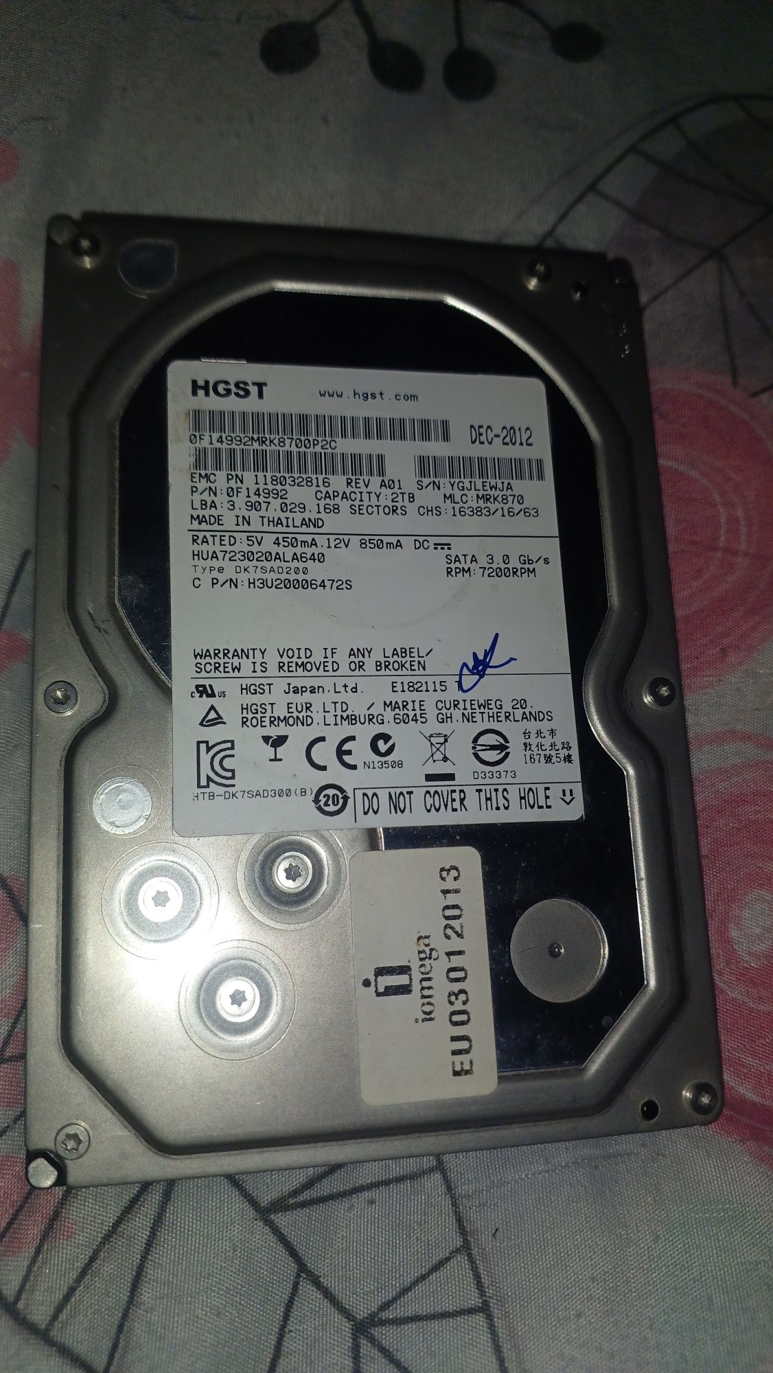 Disco 3,5" 2TB HGST sata 3 7200rpm