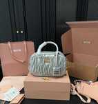 MIU MIU Silver Ruffle - Metalowa torba do kręgli