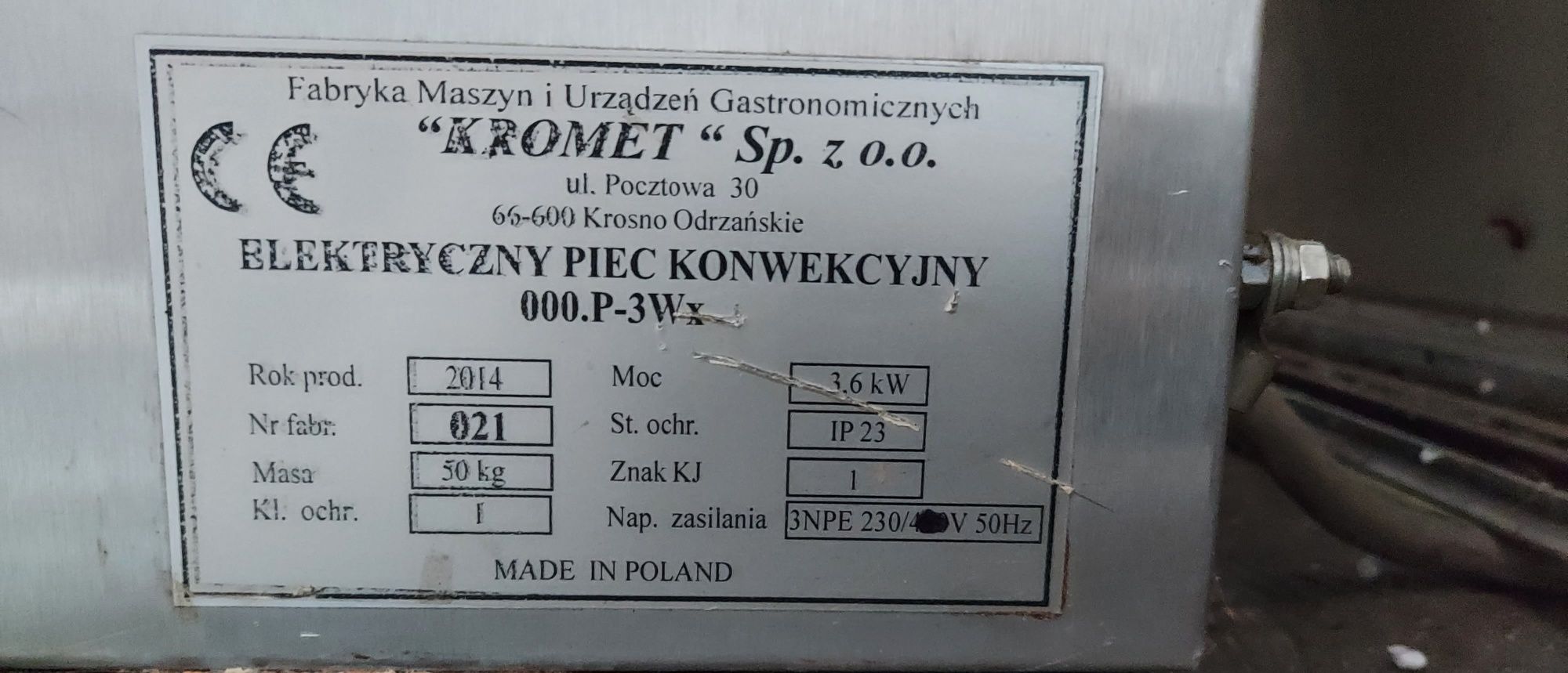 Piec konwekcyjno-parowy KROMET 000.P-3wx