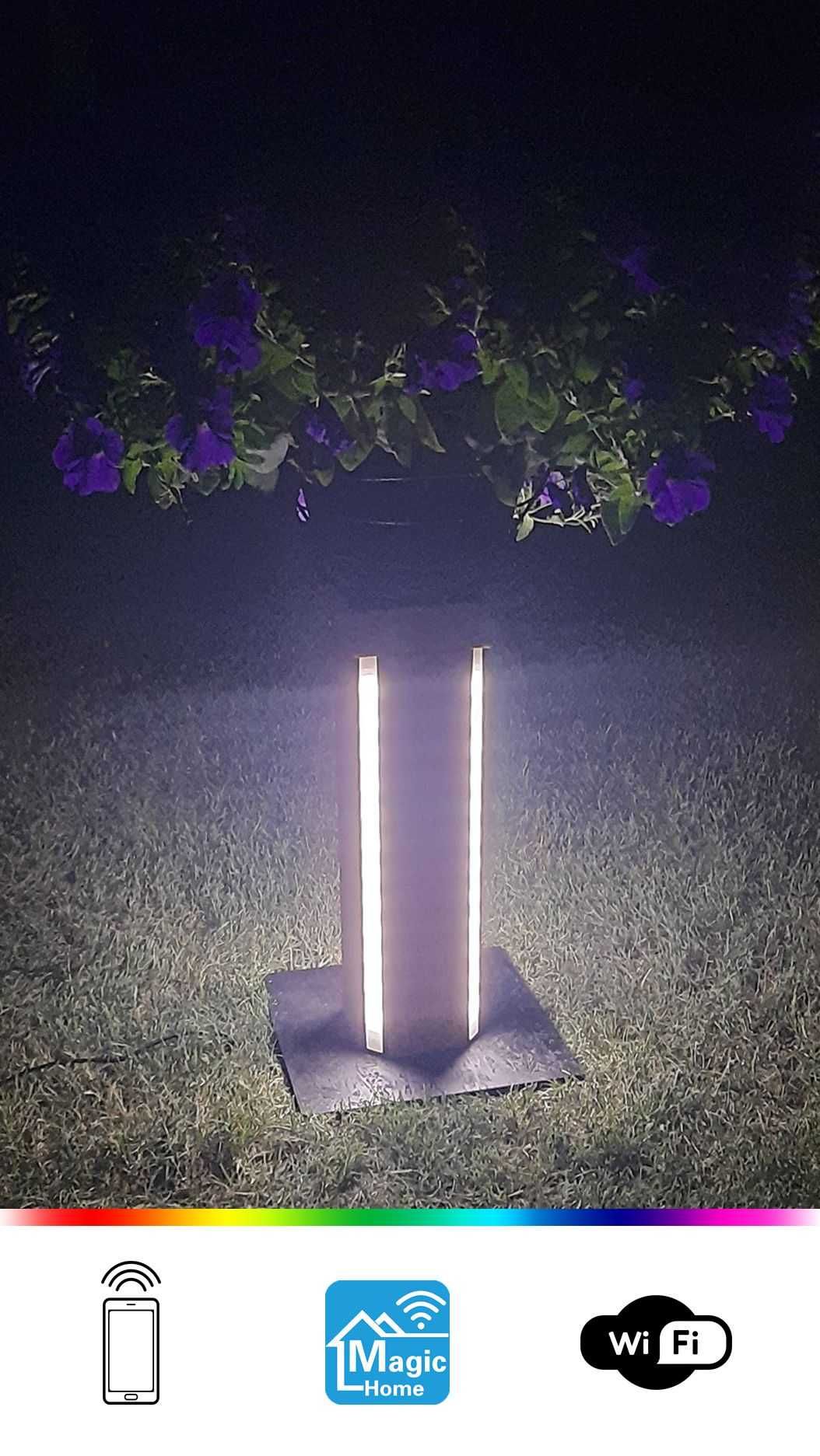 Stylowa lampa LED WiFi z pełnego drewna