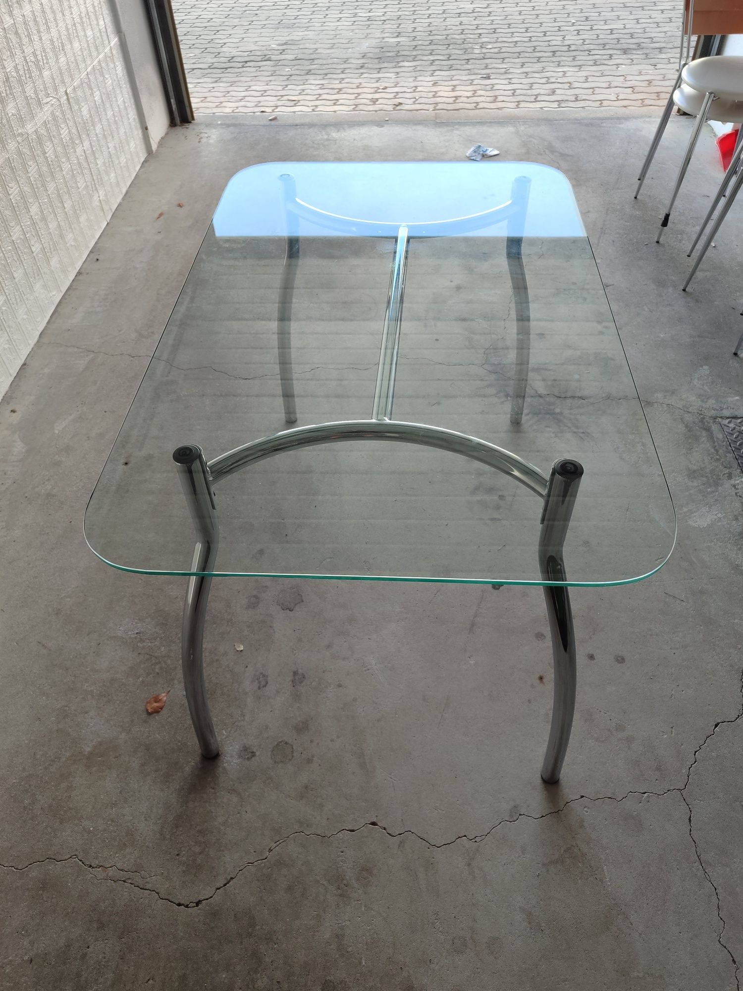 Mesa de refeições de vidro