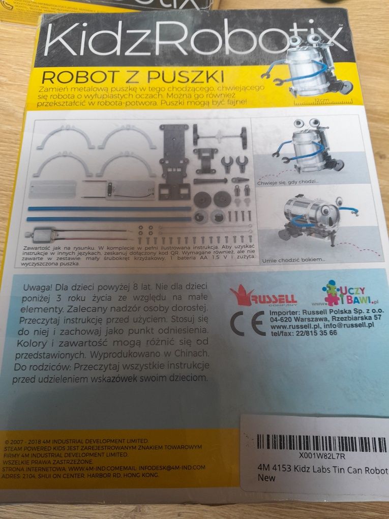 Eko Robot z puszki zabawka kreatywna dla dzieci od 8 lat