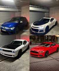 Wynajem Mustang Camaro Challenger Golf 8R wypożyczalnia samochodów BMW