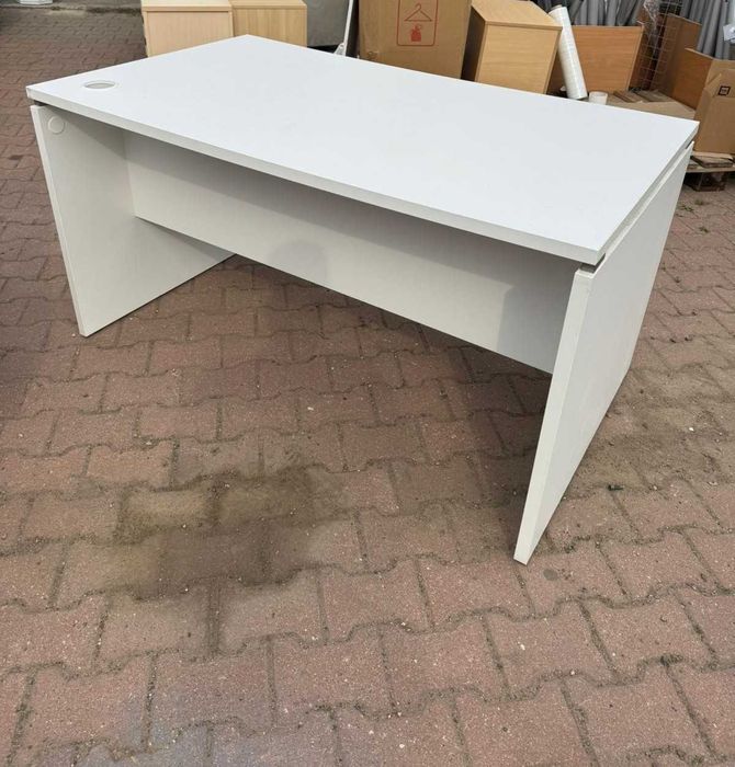 Biurko białe 140x80 cm biurka białe stoły biurowe do biur szkół domu