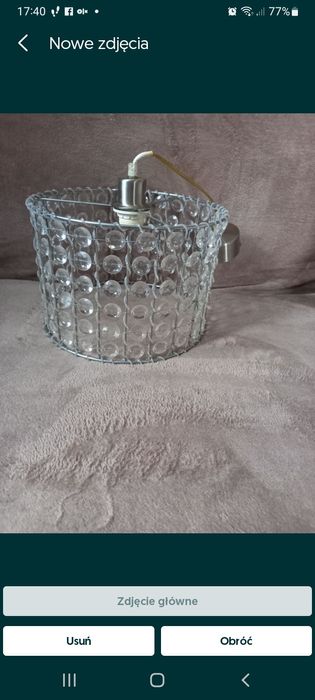 Lampa , abażur z kryształkami