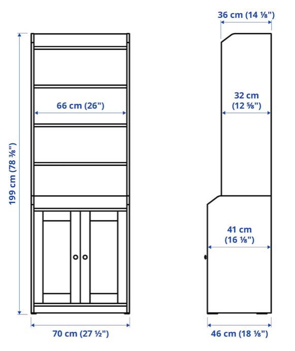 Regał Hauga IKEA szafka wysoka z drzwiami szara