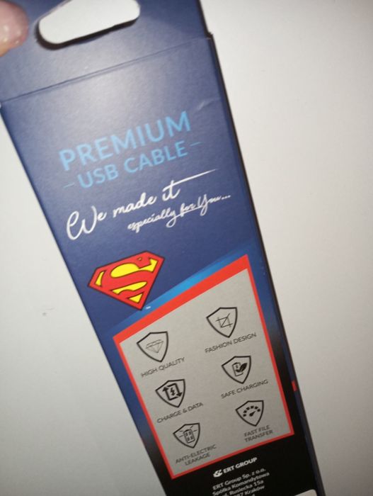 Kabel USB DC Superman nowy premium