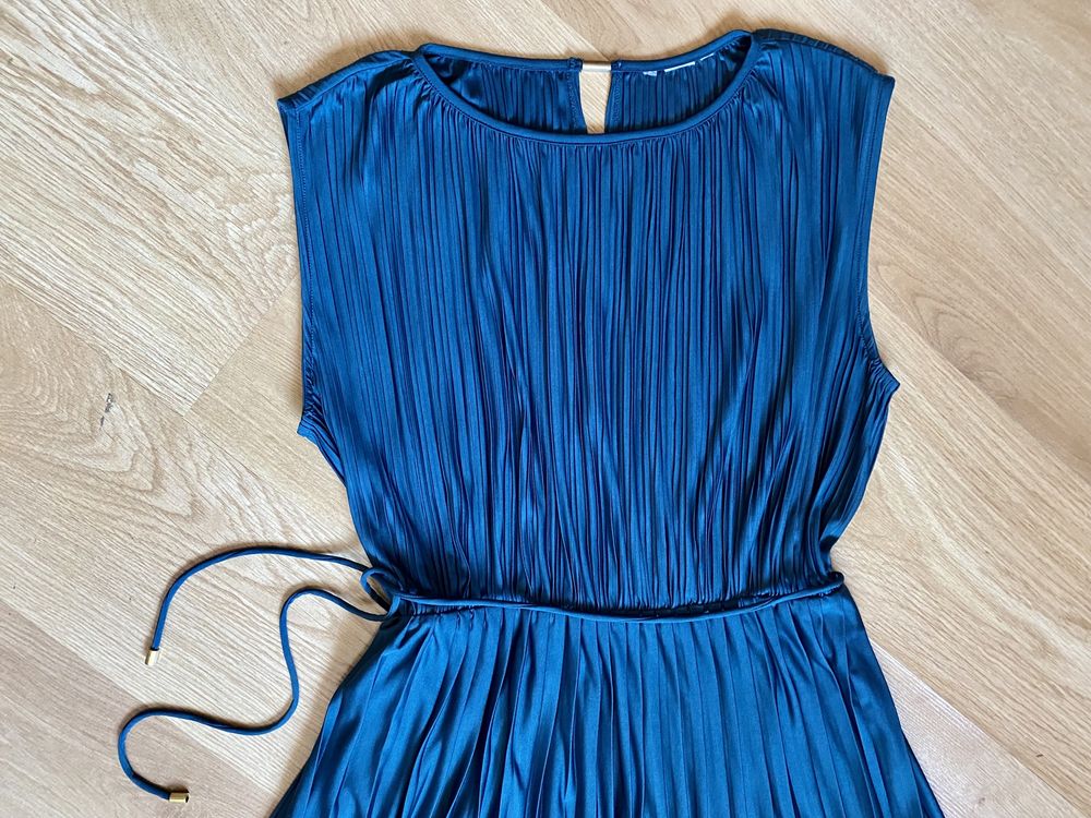 H&M 40 L sukienka plisowana szmaragdowa