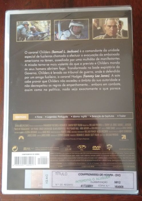 Filme DVD "Compromisso de Honra" (Selado)