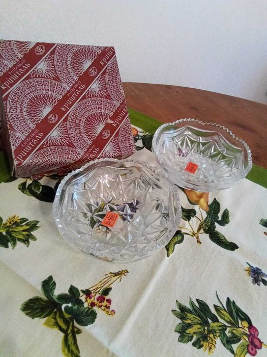 Кришталеві салатники (набір, 2 шт.) виробництва "Київкришталь"