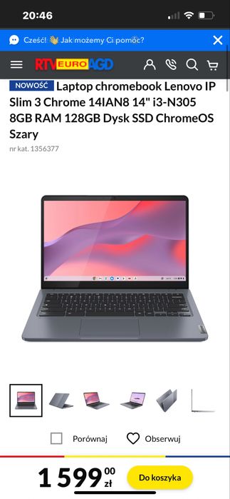 Laptop lenovo chromebook nowy komputer