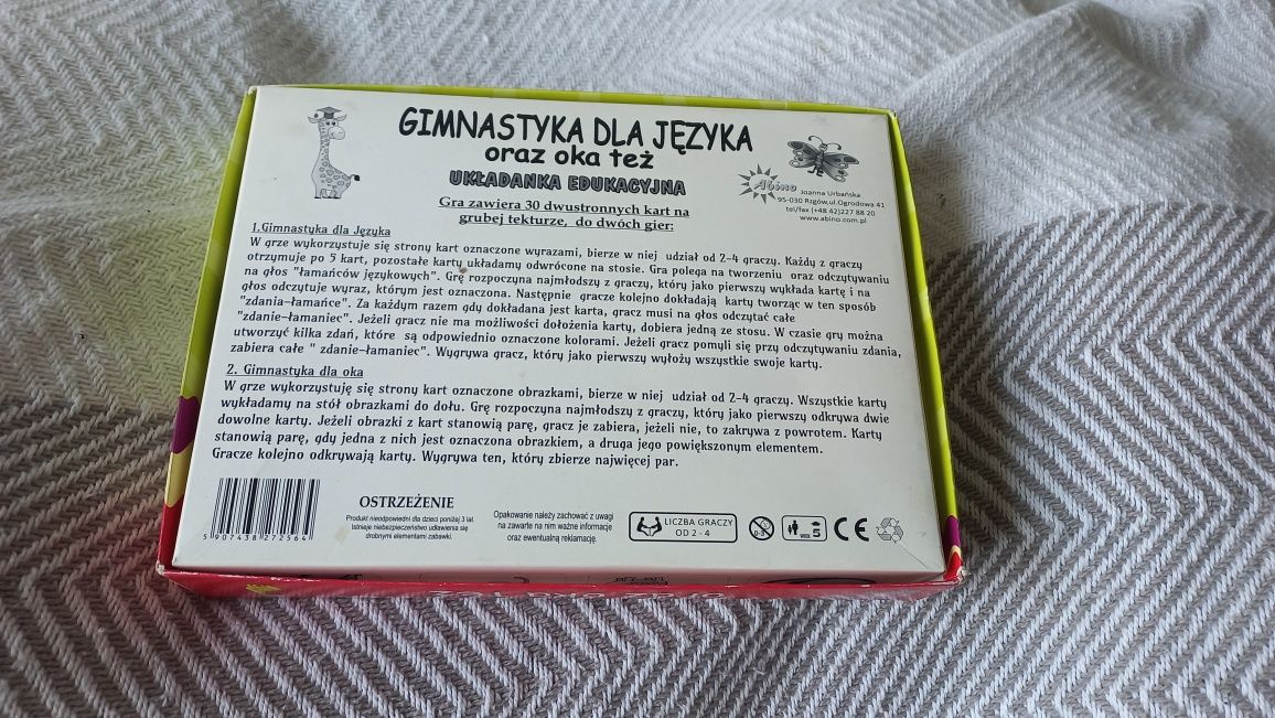 Gra, Gimnastyka dla języka oraz oka też układanka edukacyjna