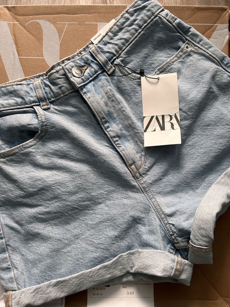 ZARA джинсові шорти, mom, 36р., блакитні, ZARA шорты, Зара