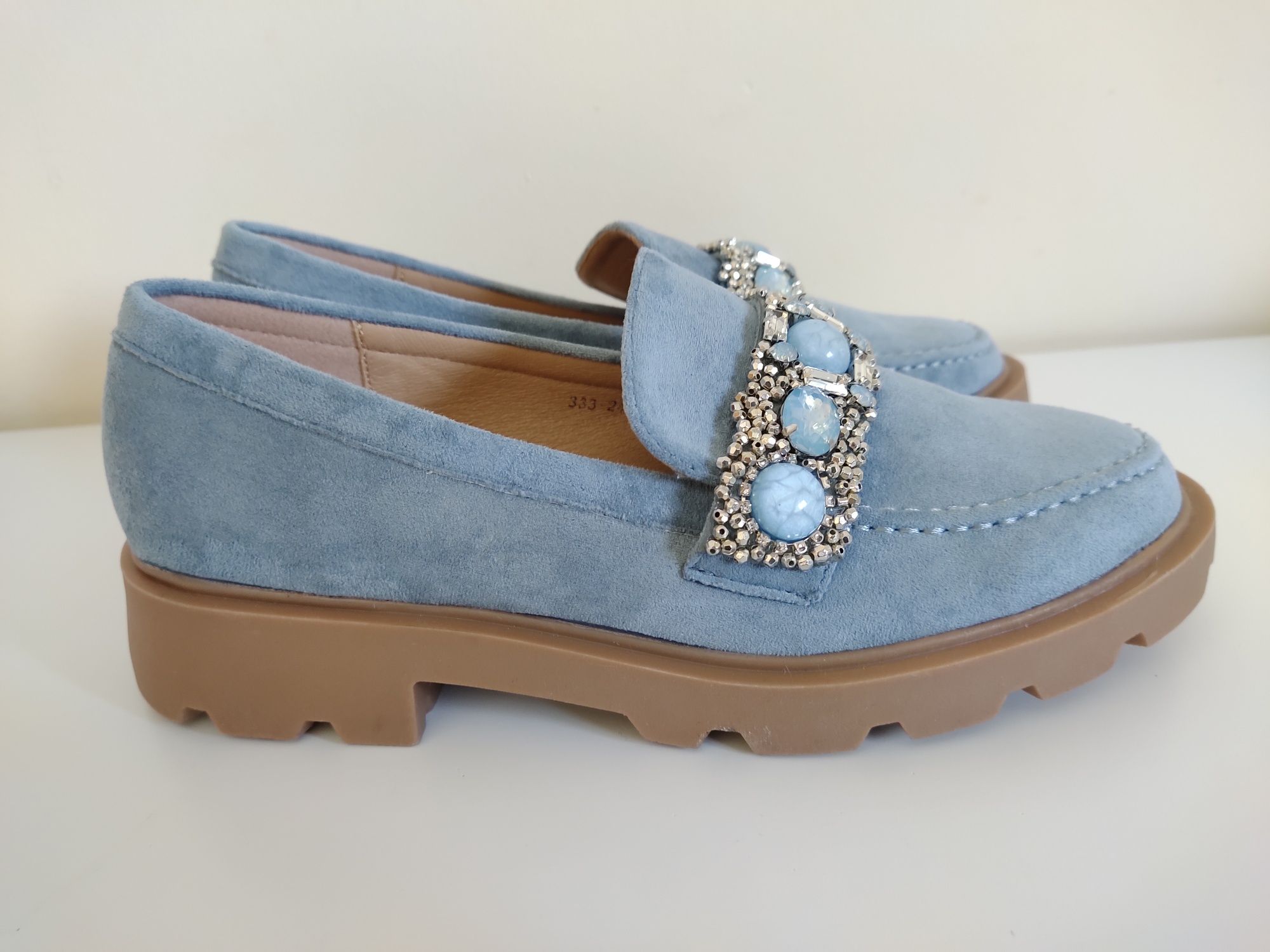 Mocassins Camurça Azul 36