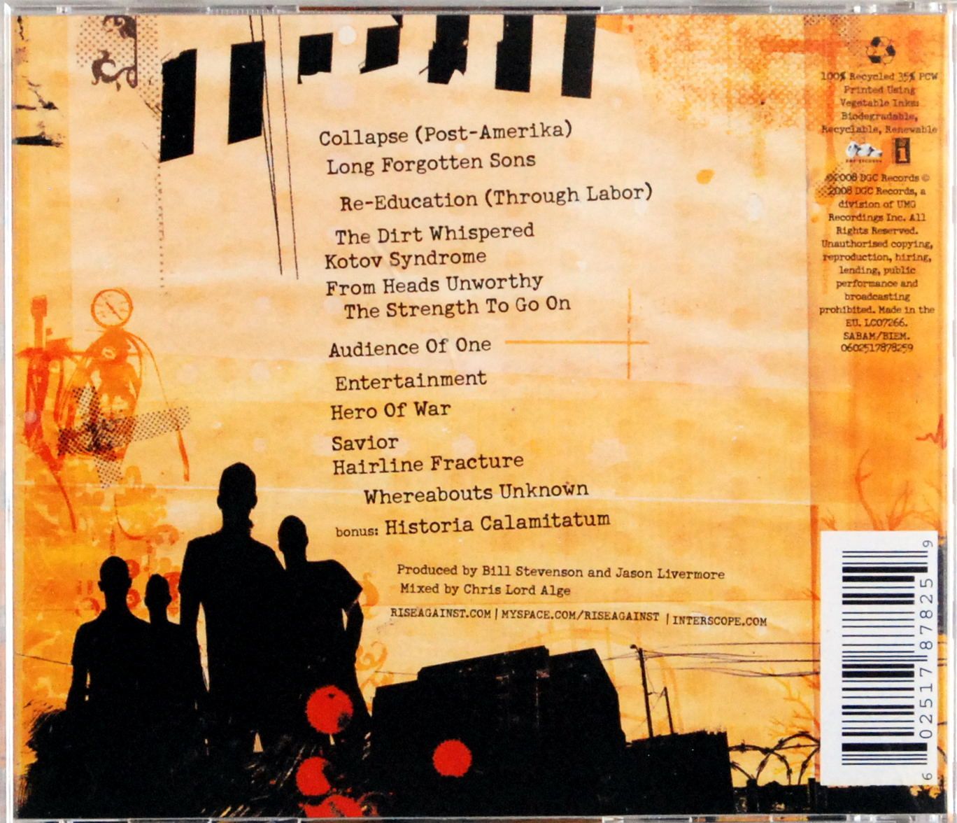 (CD) Rise Against - Appeal To Reason s.BDB