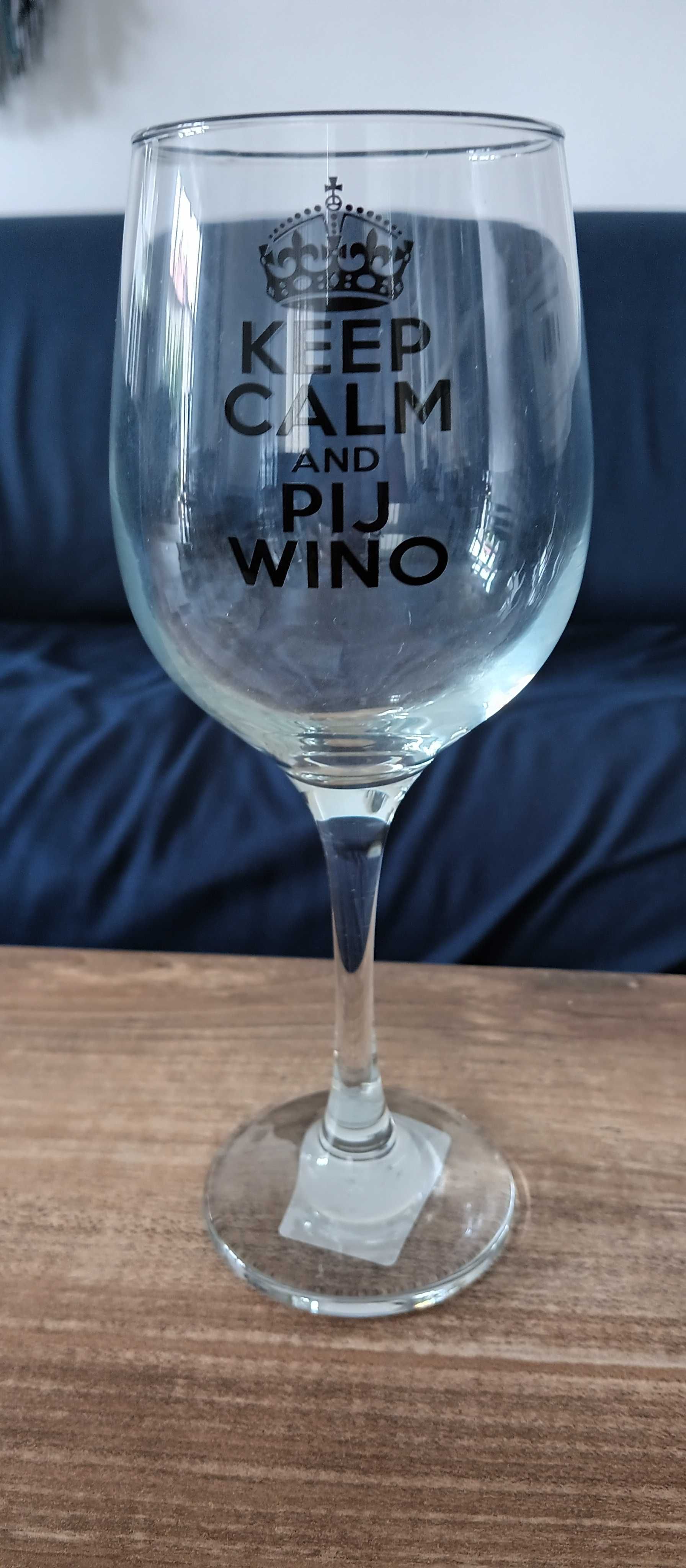 Kieliszek do wina Keep calm and Pij wino