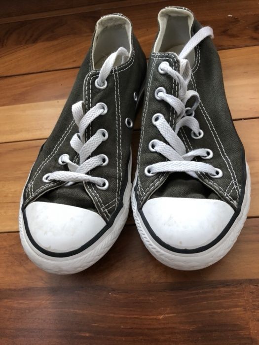 Trampki dziecięce Converse, ciemna zieleń, khaki, 31,5, stan bdb